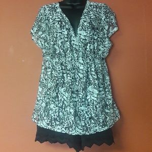 New Torrid silver and black lace top